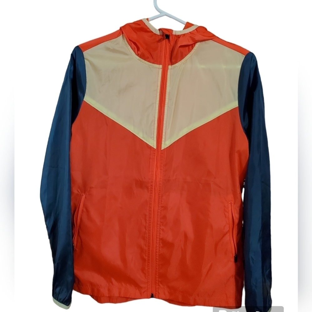 Retro inspired Orange/yellow/blue Spring/Summer Windbreaker NWT size S